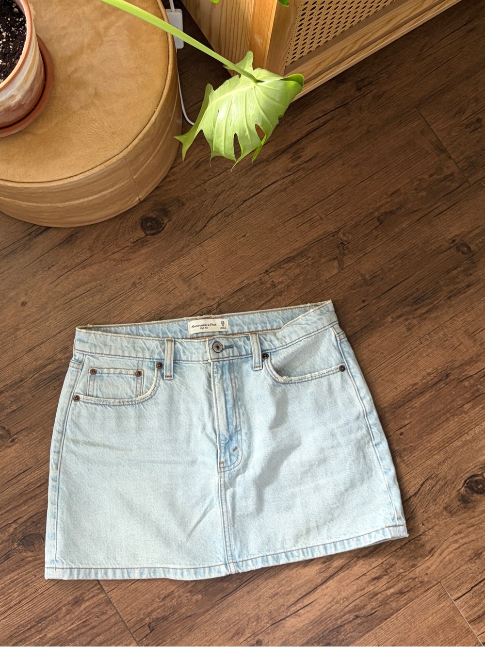 Abercrombie & Fitch Light Blue Denim Mini Skirt